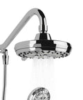 Straight-Up Rain Shower Head With Handheld Spray, 7-Inch Chrome Rainfall Showerhead, 5-Function And 6-Function Hand Sprayer, 2.5 GPM