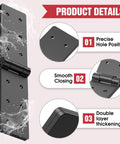 Product details of Heavy Duty 270-Degree Adjustable Fold-Flat Gate Hinges for Wooden Fences, Barn Doors, Sheds and Outdoor Gates