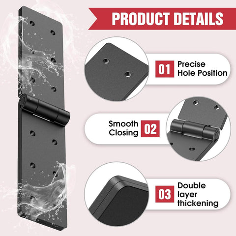 Product details of Heavy Duty 270-Degree Adjustable Fold-Flat Gate Hinges for Wooden Fences, Barn Doors, Sheds and Outdoor Gates