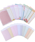 Floral Pastel Letter Paper Set With Envelopes, 60 Letter Sheets And 30 Envelopes In Ten Unique Floral Designs, 5.2 By 7.3 Inch, Smooth Printable Stationery Displayed