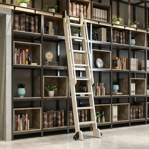 Rock Solid Sliding Barn Door Hardware Kit Featuring Adjustable Rails Smooth Rolling Carriages And Sturdy Floor Guides on ladder shelving.