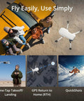 Ultra Portable 4K Drone With Camera For Beginners, 3 Axis Gimbal, FPV Transmission flying above group, easy controls.