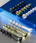 75 Piece Drywall Anchors Kit With Pan Head And Flat Head Designs, Anti Rust Coating, Bolt Anchor Set For Hollow Walls displayed on blue surface