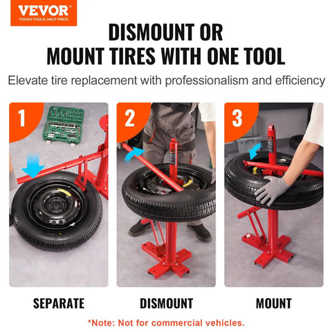Manual Tire Changer And Bead Breaker Set For 8 To 16 Inch Tires Portable Hand Mount Tool for Cars Trucks And Trailers in use