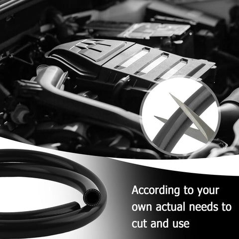 Automotive heater hose kit: 5 ft silicone hose, 16mm ID / 24mm OD, 10 clamps for water, air and coolant transfer