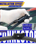 Volkswagen Tiguan Windshield Wiper Blades 3-Pack OEM Replacement Front Wipers 25, 22, 15 Inches installation close-up