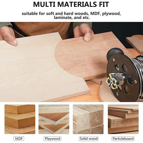 Heavy Duty Slab Flattening Router Bit With 4 Inch Shank And Cutting Diameter For Woodworking CNC Inserts on wood surfaces.