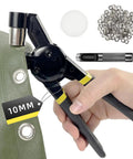 3/8 Inch Grommet Tool Kit Handheld Eyelet Press With Manual Grommet Press Machine, 500 Pcs 10 Mm Grommets, No Pre Drill Needed