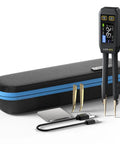 LCR ST1 10KHz LCR Meter With Tweezers Beast All In One SMD Tester with case, tweezers, cables, and metallic plate