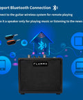 5 Watt Electric Guitar Amplifier Combo With Bluetooth And Headphone Output, 7 Preamp Models, Built In Modulation, Reverb, Delay, Chorus, 40 Drum Machine Beats, Ideal For Practice, Live Performance, And Studio Recording with Bluetooth support illustration.