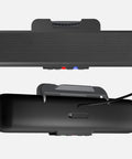 Top and back view of USB And Bluetooth Speaker Bar For PC With Monitor Clamp And Speakerphone 5W Power USB Powered Desk Sound Bar