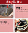 Oil Seal Puller Tool With Dual Hook Tips For Auto Seals in use for seal removal on car part