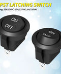 10 Pack Round Rocker Switch 12V On Off DC 2 Pin SPST Toggle Switch 20mm Small Panel Switch With Wires