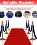 Four Pack Blue Velvet Stanchion Ropes 5 Feet Long With Gold Clasps Ideal For Crowd Control Queues, Party Events, Red Carpet Setups