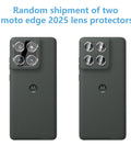 Two Pack 3D Screen Protector For Motorola Edge 2025 And Two Pack Camera Lens Tempered Glass Protector With 9H Hardness Anti Fingerprint No Air Bubbles Easy Installation Case Friendly on phone back