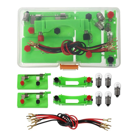 Electricity Lab Kit For Physics Experiments Hands On Circuits Set With Series And Parallel Wiring Battery Boxes Bulb Holders Switch Cables