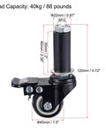 Pack Of Four 1.5 Inch Swivel Casters With Brakes Offering A Pro Move Smooth Rolling Pvc Wheel Upgrade Expanding Stem Fits 7/8 Inch Pipe Leg Handles 88 Lbs Heavy Lifting No Sweat For Kitchen Tables And Shop Gear showing size and load capacity details.