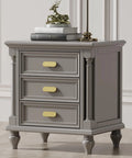 Nightstand with 10 Pack Gold Cabinet Pulls 3 Inch Edge Pulls For Cabinets Desk Pull Gold Handle For Kitchen Cabinets