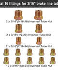 Brake Line Tubing Kit 3 Sixteenth Inch And 1 Quarter Inch 25 Feet Dual Size Copper Coated Alloy Steel Anti Rust Roll fittings