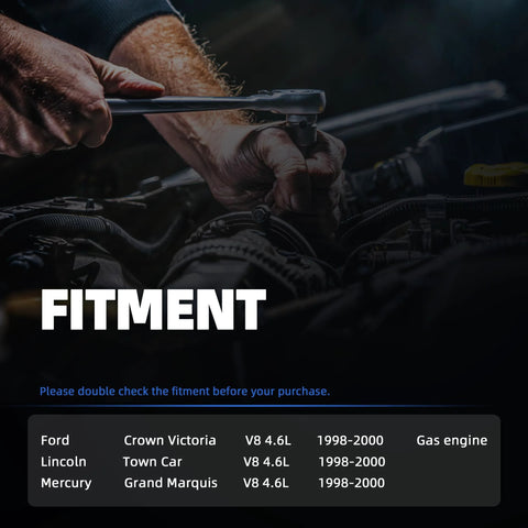 Mechanic working on Ford Crown Victoria 4.6L V8 Fuel Pump Replacement For 1998 Through 2000 Direct Fit Drop In For Lincoln Town Car And Mercury Grand Marquis OE Style E2272S P74868S XW1Z 9H307 AG engine fitment guide