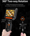 Two Way Articulating Borescope With 1080P HD Endoscope Camera and 8 LED lights shown with 360-degree rotation capability.
