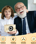 Child and older man holding Hands On Radio Kit For Kids And Teens Ages 6 To 15 Learn Circuit Engineering With A DIY Electronics Project