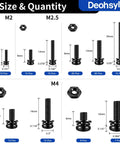 Top Shelf Pro Stash 641 Piece Metric Machine Screws And Bolts Assortment Kit featuring M2 M2.5 M3 M4 M5 sizes, black oxide bolts and nuts.