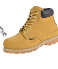 Rugged Leather Steel Toe Work Boots For Men, Oil And Slip Resistant, Heat Shield, Electrical Hazard Safe, Heavy Duty Industrial And Construction Safety Footwear, Wide Width, Size US 10.5W