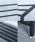 Close-up details of Industrial Indoor Outdoor Free Standing Towel Rack With Shelf, Dope 3 Tier Metal Towel Stand In Black Finish, 24 W x 11.8 D x 36 H