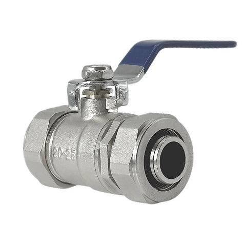 Rock Solid Heavy Duty Brass Ball Valve With Double Three Quarter Inch O Ring Sealed Shut Off Fittings, side view
