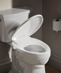 Elongated Manual Bidet Toilet Seat With Chrome Handle And Quiet Close Lid No Power Needed Easy Install With Quick Release Hinges