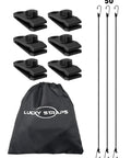 Beefy Heavy Duty Car Cover Clips Kit with Spiral Thumb Screws, 50-inch bungee cords, and storage bag