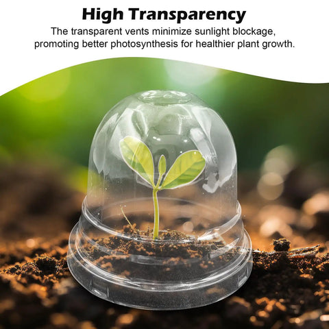 Humidity Domes For 4 Inch Pots, 100 Pack Clear Plant Dome Covers With Ventilation For Seed Starting, Seedling Germination, And Gardening, Reusable Transparent Nursery Dome Covers, No-Fuss Setup