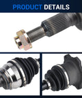 Close-up of Pair Front CV Axle Shaft Assembly Replacement For 2007 To 2020 Chevy Tahoe Silverado 1500 Suburban Yukon GMC Sierra 1500 Cadillac Escalade 4x4 Driver And Passenger Side showing shaft details and connectors.