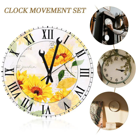 Silent Quartz Wall Clock Movement Kit With Hands For DIY Repair And Craft Projects Battery Powered Motor Replacement 6.69In