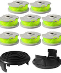Trimmer Line Replacement Spool Kit Fits WG168 WG184 WG190 WG191 Auto Feed 20ft 0.080 Inch Refills With WA0037 Cap Covers 8 Pack