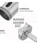 Grab This Killer 20 Pc Diamond-Coated Ceramic Tile Hole Saw Kit For Glass And Granite With Metal Round Design To Slash Vibration And Craft Super Smooth Holes For Your Home Renovation Projects That Totally Wreck! various sizes diamond hole saw bits