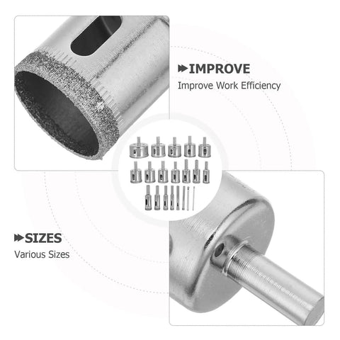 Grab This Killer 20 Pc Diamond-Coated Ceramic Tile Hole Saw Kit For Glass And Granite With Metal Round Design To Slash Vibration And Craft Super Smooth Holes For Your Home Renovation Projects That Totally Wreck! various sizes diamond hole saw bits