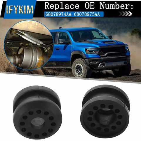 2 Piece Transfer Case Linkage Bushing Grommet Kit For Ram Trucks 2002 To 2010 1500 2500 3500 Keeps Shifts Smooth And Tight Replaces 68078974AA 68078975AA black rubber bushings