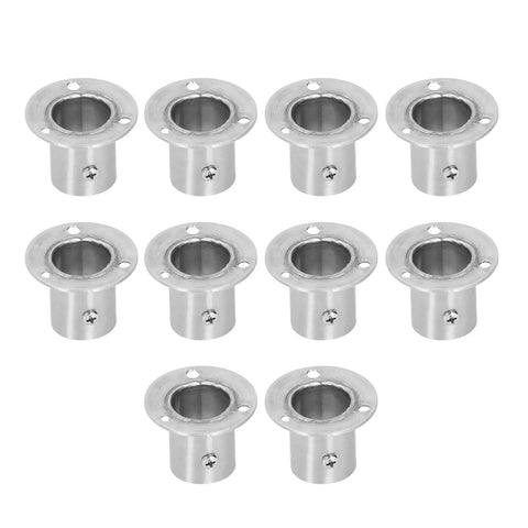 Heavy Duty Flange Pipe Base Kit 19mm For Wardrobe Closet Cupboard And Desk Installations, 10 Pack with visible screws