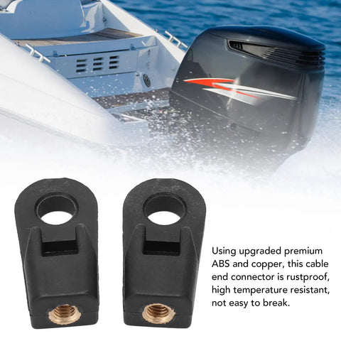 Two Outboard Control Box Cable End Connector ABS Copper Replacement 2 Pack, durable marine-grade for throttle and shift.