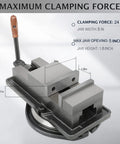 Heavy Duty 5 Inch Vise With 360 Degree Swivel Base For CNC Milling Woodworking And Drill Press, steel jaw details