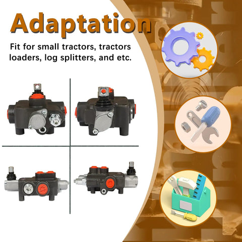 1 Spool Hydraulic Valve 21 GPM 3600 PSI Directional Control Valve With SAE Ports, Double Acting Loader Valve, cast iron