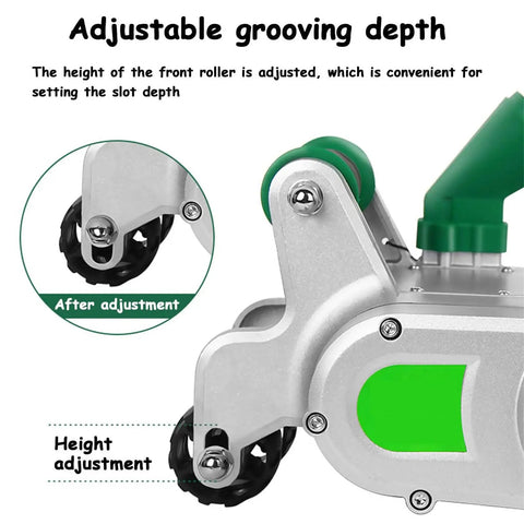 Pro Grade Heavy Duty Electric Wall Chaser For Concrete Walls 1100W showing adjustable groove depth feature