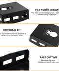 Square slot cutter block for drywall outlets; stainless steel, 2pcs, universal fit for Dewalt 20V/Milwaukee M18 tools.