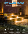 16 Pack Recessed LED Deck Light Kits 12V Low Voltage Outdoor Step Lights IP67 Waterproof Warm White Landscape Lighting