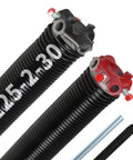 Garage Door Torsion Springs Pair 0.225 X 2 In X 30 In Dope Heavy Duty Steel With Aluminum Cones Precision Heat Treated Finish