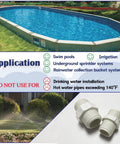 Image showing applications for 12 Pack 3/4 Inch PVC Pipe Fittings Hex Nipple G3/4 Male X G3/4 Male Coupling Adapters in pools and irrigation