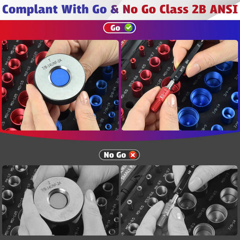 80 Piece Nut And Bolt Thread Checker Set The Workhorse For Tight Spaces With 43 Standard And 37 Metric Sizes SAE and metric gauge in use
