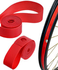 Two Pack 26 Inch Red Bicycle Rim Tape And Tire Liners For Road And Mountain Bikes PVC Rim Strip Tape 18mm Wide 0.5mm Thick